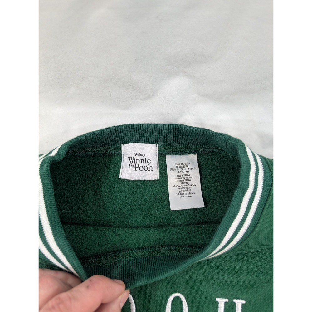 Winnie the Pooh Pullover Sweatshirt Crewneck Size XXL  Disney Green Perfect Con. - Picture 5 of 9